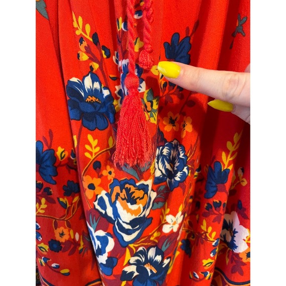 Flying Tomato Red Floral Off Shoulder Mini Dress Bohemian‎ Boho Festival Small - Picture 4 of 10